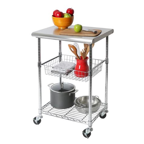 stainless steel cabinet trolley|kitchen utility carts stainless steel.